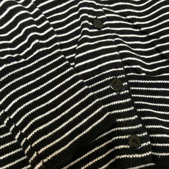 NEW Stitch Fix Fate Black & White Striped Cotton Knit Cardigan Sweater Womens S - Picture 5 of 7